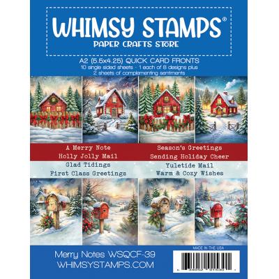 Whimsy Stamps Quick Card Fronts - Merry Notes